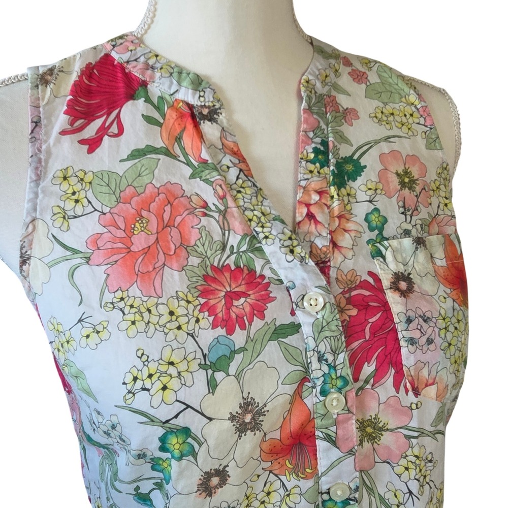 Old Navy XS Floral Botanical Top Boho Garden Fairy Lightweight Breathable Summer